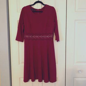 NWOT 3/4 Sleeve Lace Accent Empire Waist Dress